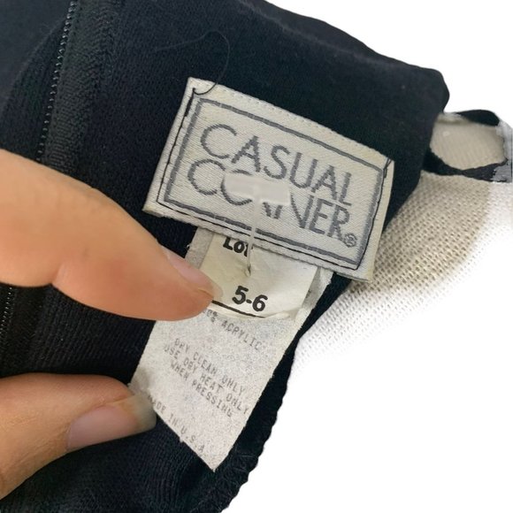 Vintage 90s Black Crochet Cardigan Long Sleeve Button Up Mini Dress Medium - Picture 4 of 8